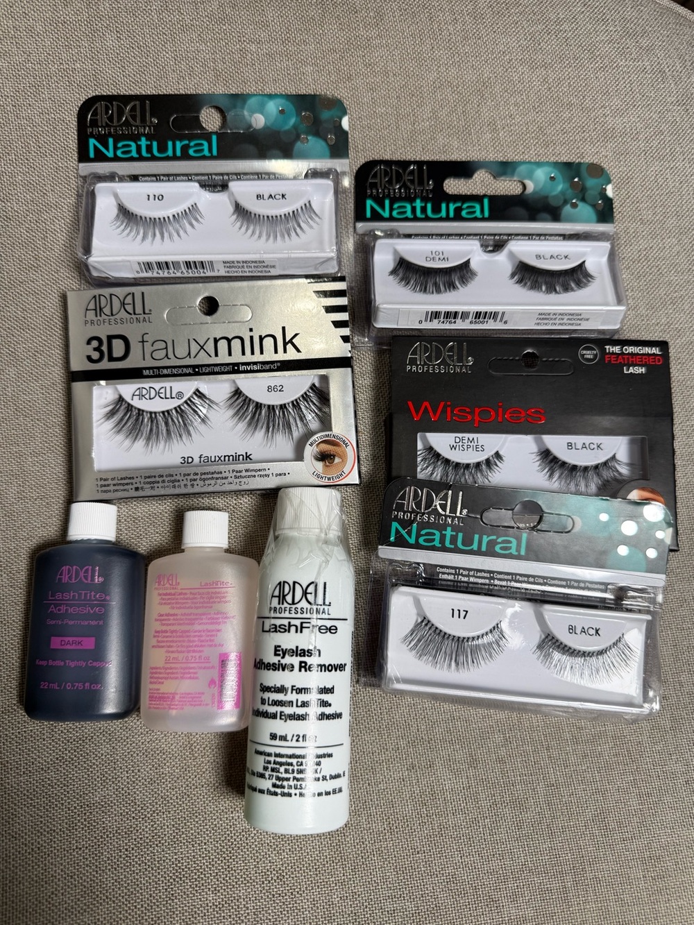 Ardell Professional Assorted False Cluster Lashes Kit Adhesive & Remover Bundle